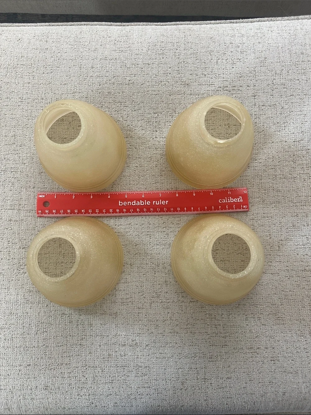 Set of 4 Glass Lamp Shades in Pale Amber